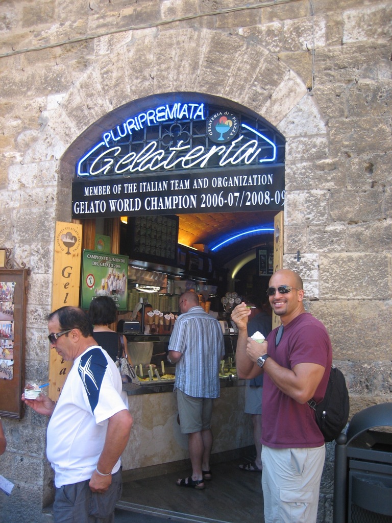 Jimmy eating gelato